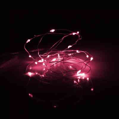 Гірлянда YES! Fun Нитка на мідному дроті 20 LED Рожева 2 м Статична На батарейках (975024) Вінниця