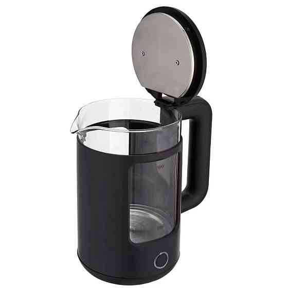 Електричний чайник 2л, 2200Вт + база, СВ 9212, Чорний / Електрочайник прозорий / Дисковий електрочайник Київ