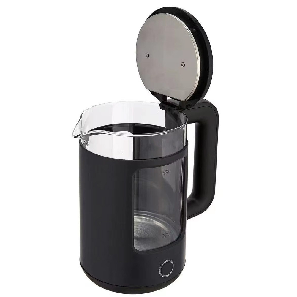 Електричний чайник 2л, 2200Вт + база, СВ 9212, Чорний / Електрочайник прозорий / Дисковий електрочайник Київ - фото 4