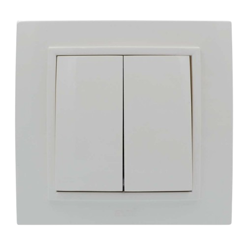 ZENA білий Вимикач внутрішній 2кл модуль + кришка Ел-Би Житомир - фото 1