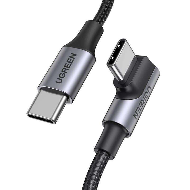 Кабель UGREEN USB-C с угловым разъемом 1м черный Киев - изображение 5