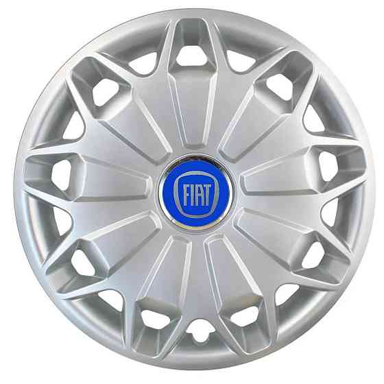Автомобільні модельні ковпаки R15 Fiat (синій) 338 4шт, SJS, сріблясті Вінниця