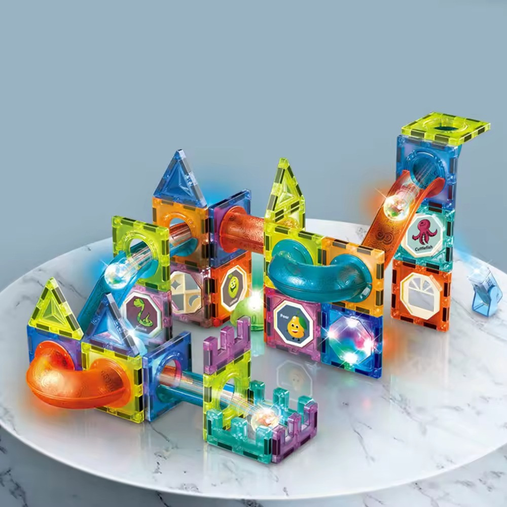 Конструктор магнітний лабіринт різнокольоровий, що світиться на 75 деталей Кам'янець-Подільський - фото 1