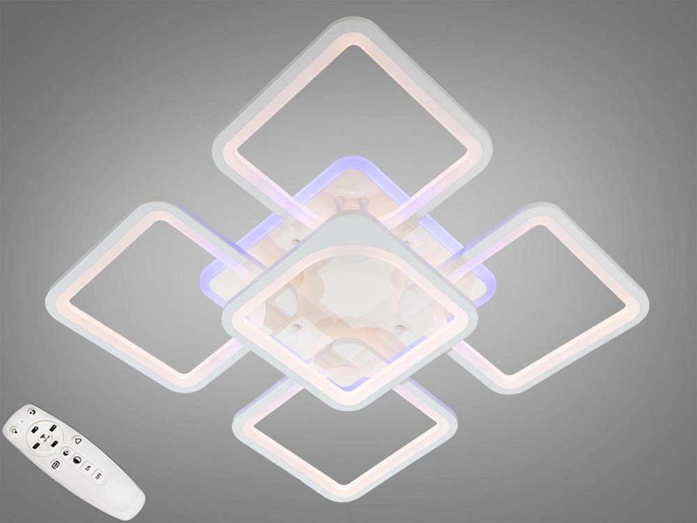 Люстра LED Diasha светодиодная с пультом диммером и подсветкой 60W белый 12х41х42см Харьков - изображение 1