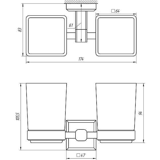 Стакан подвійний TOPAZ TКВ 9928A (000021236) Київ