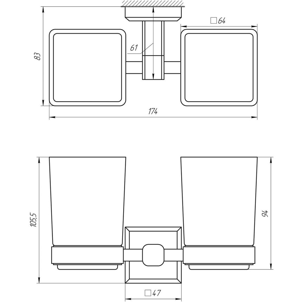 Стакан подвійний TOPAZ TКВ 9928A (000021236) Київ - фото 5