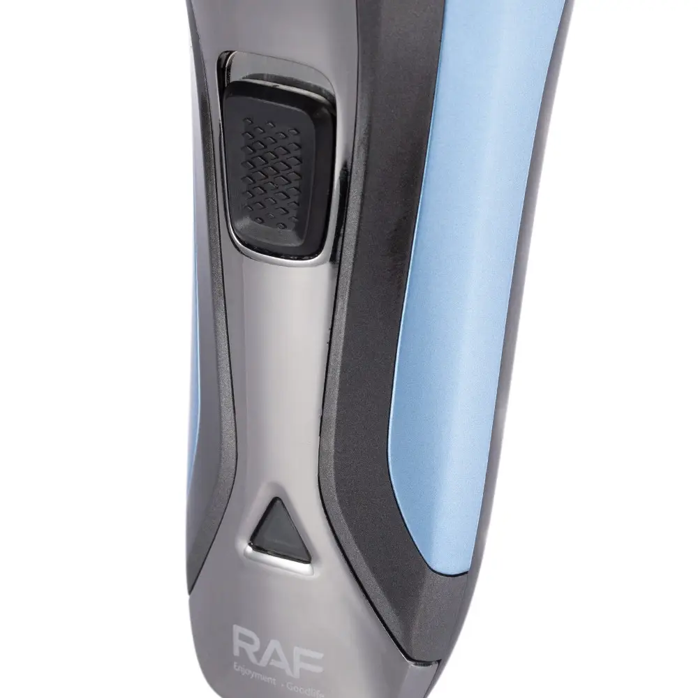 Електробритва RAF R11205 акумуляторна з трьома плаваючими головками, сухе гоління, тример, USB, чорна Одеса - фото 5