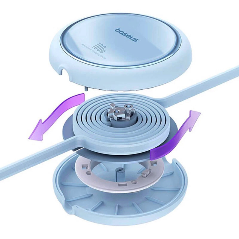 Кабель Baseus Mini Retractable Type-C 100W 1m Galaxy Blue Київ - фото 8