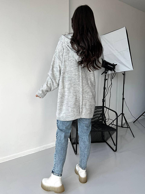 Женский модный вязаный кардиган с капюшоном. 44-54р. Киев - изображение 6