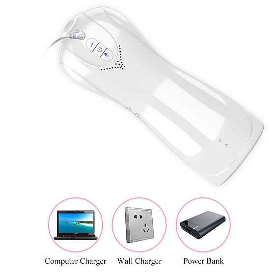 Мастурбатор Vibrating and Flashing Masturbation Cup USB 7+7 Function / Talk Mode (White) Sex Aura Киев