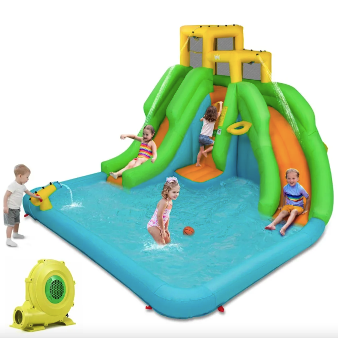 Надувний Аквапарк Costway Merlin з двома гірками (без вентилятора) Київ - фото 3