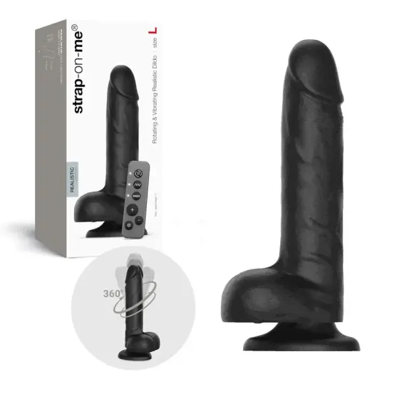 Фаллоимитатор с вибрацией и ротацией Strap-On-Me Rotating & Vibrating Realistic Dildo - L - Black Львов