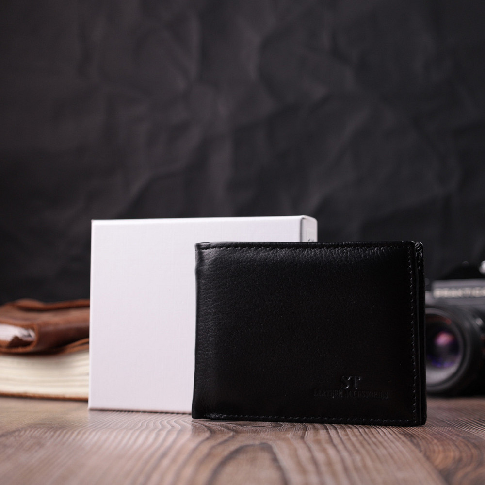 Мужской кошелек-зажим из натуральной кожи ST Leather 22460 Черный Киев - изображение 10