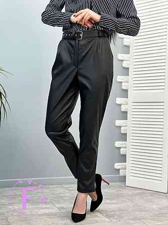 Прямі брюки з екошкіри "Arden" оптом | Розпродаж моделі 44, Чорний Київ
