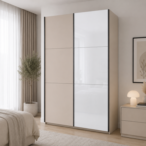 Шкаф купе Doros G-Caiser Кашемир/Белый 1 ДСП/1 стекло 3 части 180х60х240 (42005322) (DRS-012236) Львов