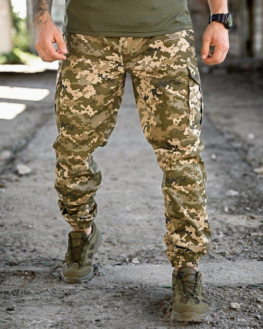 Мужские штаны джогеры бандит пиксель лето резинка саржа легкие и прочные Одесса - изображение 8