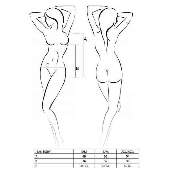 Боді монокіні під латекс Passion JEAN BODY XXL/XXXL, black Sex Aura Київ