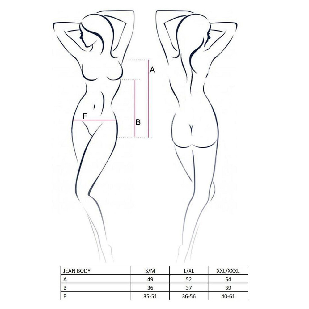 Боди монокини под латекс Passion JEAN BODY XXL/XXXL, black Sex Aura Киев - изображение 2