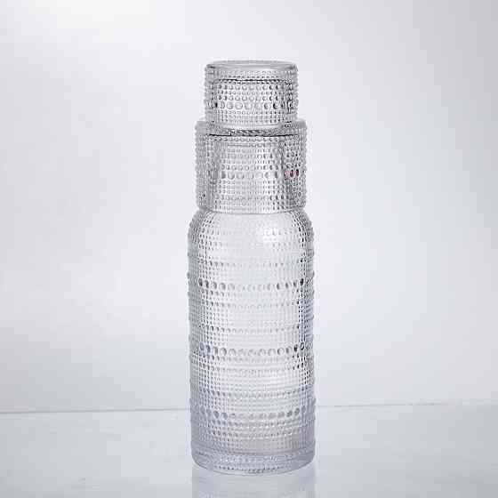 Глечик 700 мл зі склянкою 1 (шт) графин для компоту соку води лимонаду глечик для напоїв Прозорий HP-19-L1 Коломия