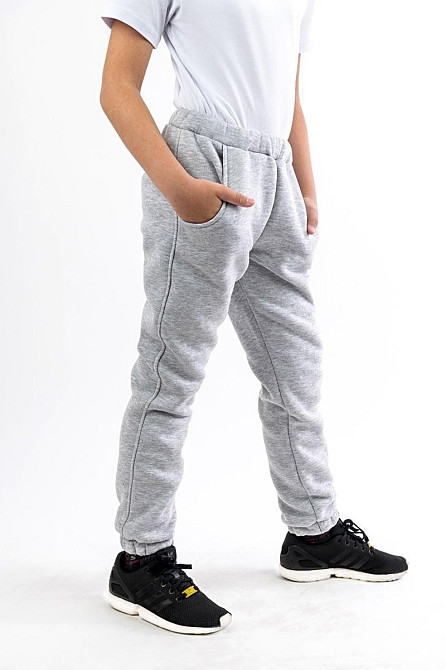 Детские теплые штаны унисекс, серый меланж топ Крохатушка одяг Киев - изображение 6