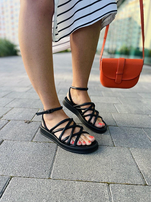 Olli Босоніжки жіночі OLLI Л-1-0110 чорні (літо, шкіра натуральна) (5267) Коломия - фото 2