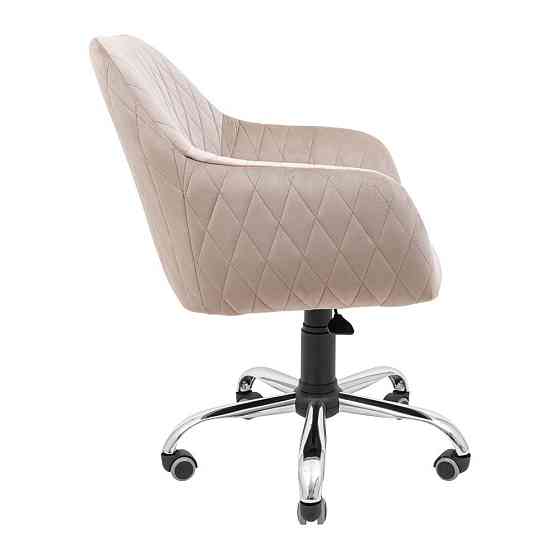 Стілець крісло м'який LibertyDesign U Riviera 21 Piastra Roll Хром Кремовий Київ