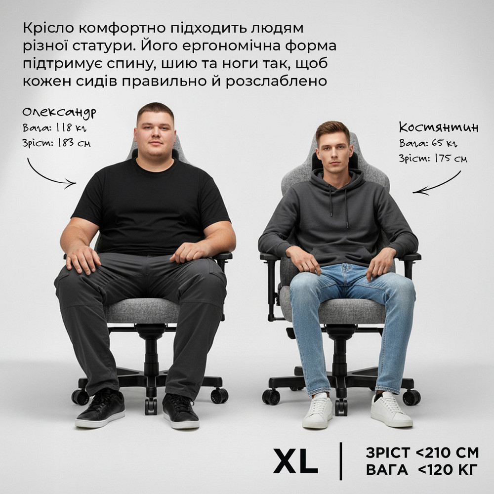 Крісло для геймерів Anda Seat Kaiser 3E XL Black Fabric (AD23YC-XL-09-B-CF-B01) ( 19357 ) Харків - фото 10