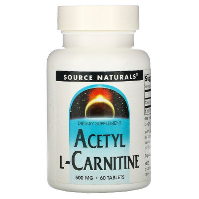 Вітамінно-мінеральний комплекс Source Naturals Ацетил-L-Карнітин 500 мг, Acetyl L-Carnitine, 60 таблеток (SNS-00499) Вінниця - фото 1