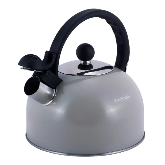 Чайник 2,5л нержавіюча сталь зі свистком (салатовий,кавовий,беж) 0679GR KAMILLE Житомир - изображение 7