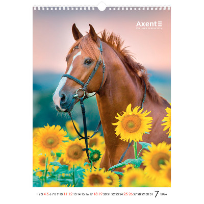Календарь Axent настенный А3 2026 г. Horses (8804-26-3-A) Винница - изображение 3