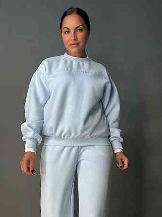 Костюм жіночий A-N 27063 світшот і джогери оверсайз з вишивкою блакитний , блакитний, S Київ