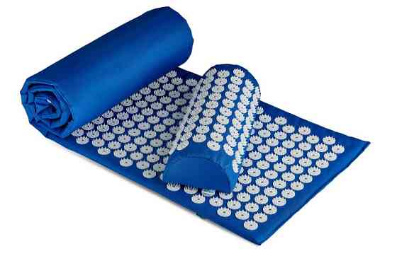 Аплікатор Кузнєцова Набір серія Eko-Max Синій (Килимок 40х167 см + Валик 36х15х8 см+ Чохол) – Масажний комплект для релаксації Івано-Франківськ