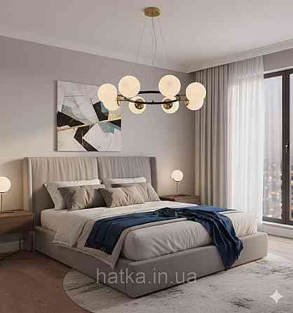 Люстра підвісна молекула 74542/8 CP+Matte Black на 8 плафонів Київ