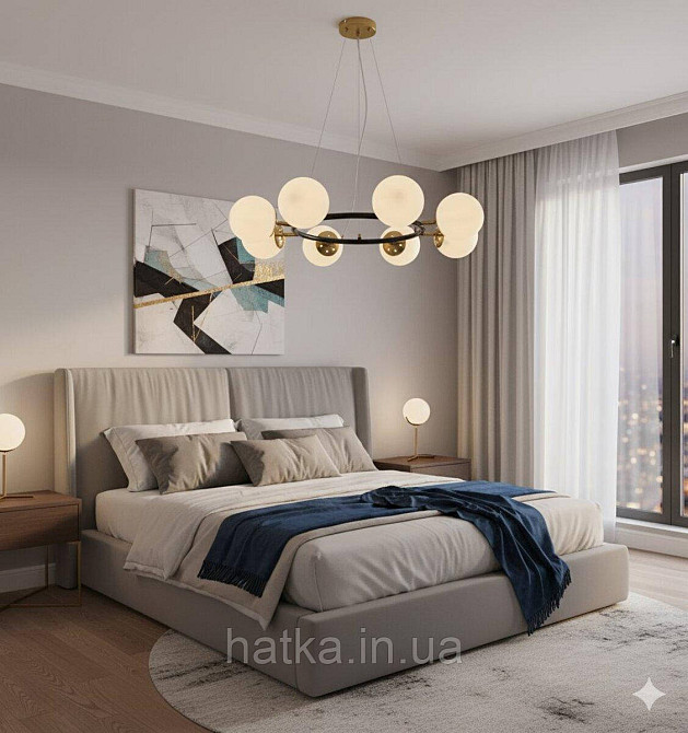 Люстра підвісна молекула 74542/8 CP+Matte Black на 8 плафонів Київ - фото 1