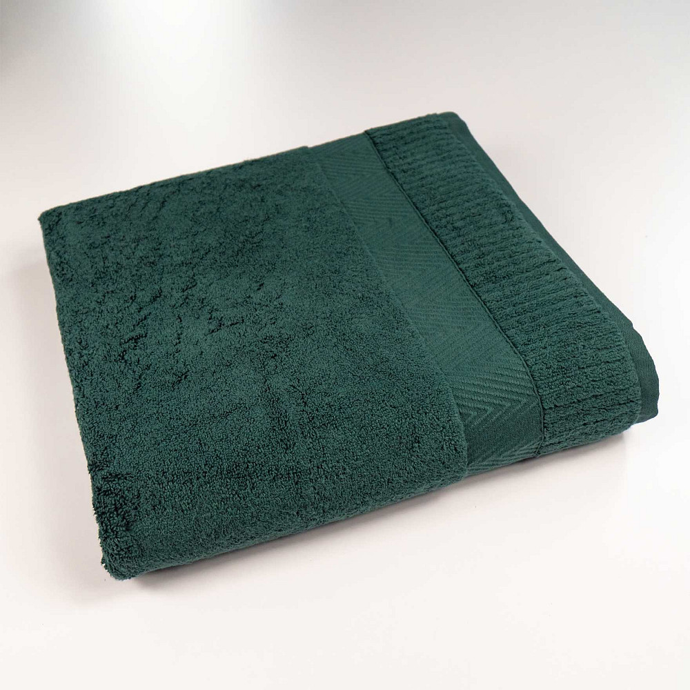 Банний махровий рушник 70x140см Преміум якості Зеро Твіст Бордюр 550г/м2 (Зелений) Суми - фото 1