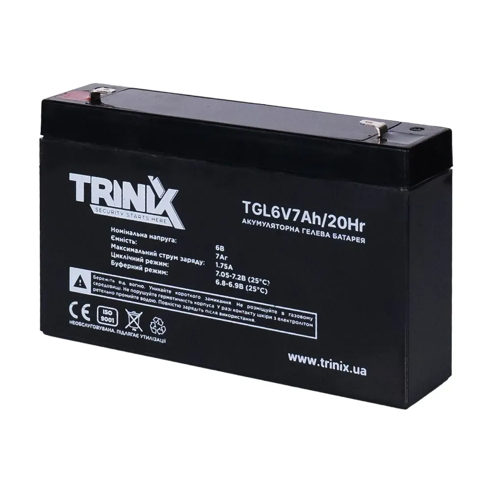 Акумуляторна батарея гелева 6В 7Аг Trinix TGL6V7Ah/20Hr GEL (44-00072) Киев - изображение 6