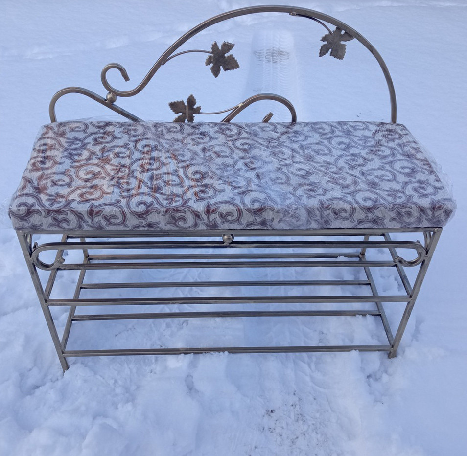 Передпокій банкетка пуфик пуф кований середній зі спинкою M-073 Київ - фото 1