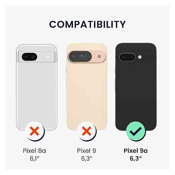 Чохол для телефону kwmobile Pixel 9a матовий чорний силіконовий сумісний з бездротовою зарядкою Київ