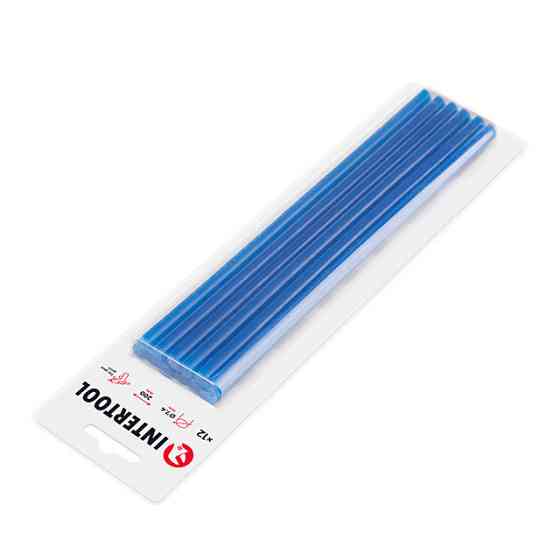 Комплект клейових стрижнів блакитних, 7,4×200 мм, 12 шт. INTERTOOL RT-1055 Київ