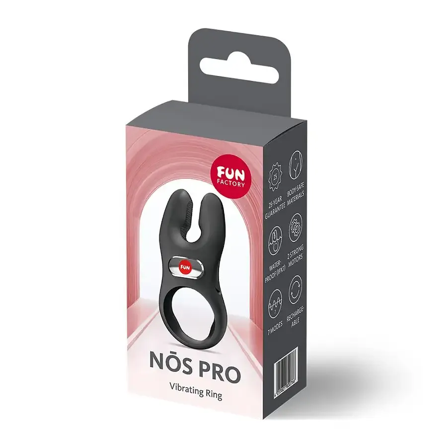 Эрекционное виброкольцо с двойной стимуляцией клитора Fun Factory NŌS PRO Black, 2 мотора Львов - изображение 8