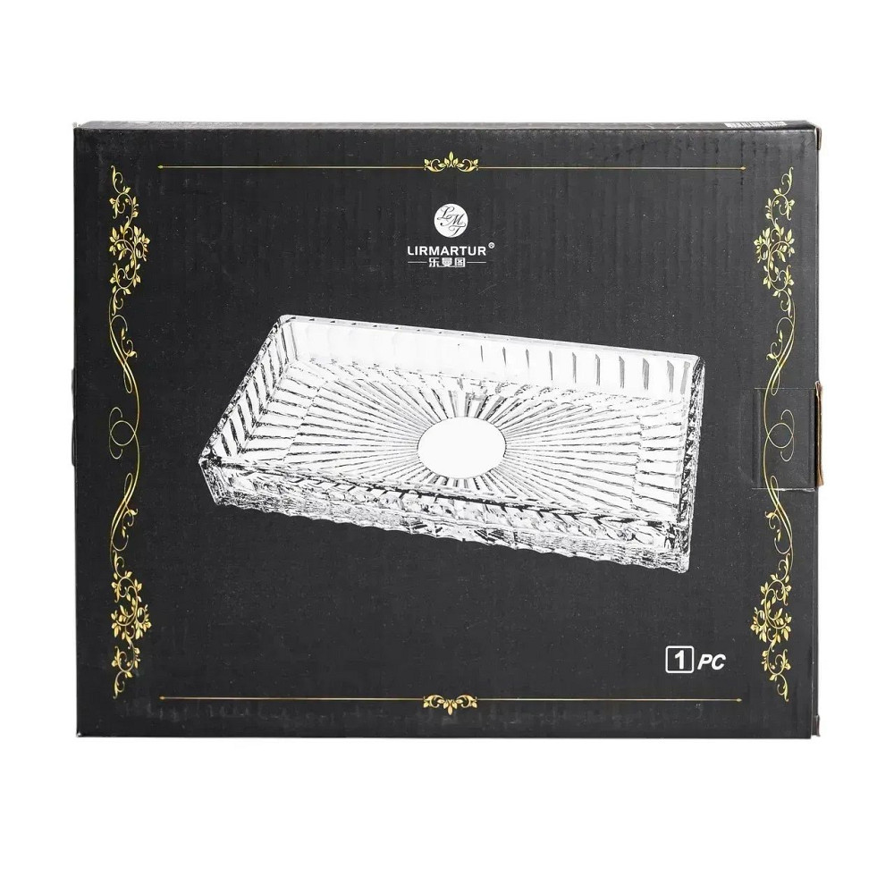 Yiwu Блюдо для закусок скляне 24,5*20,5*2 см прямокутне HP-YH-54 Киев - изображение 5