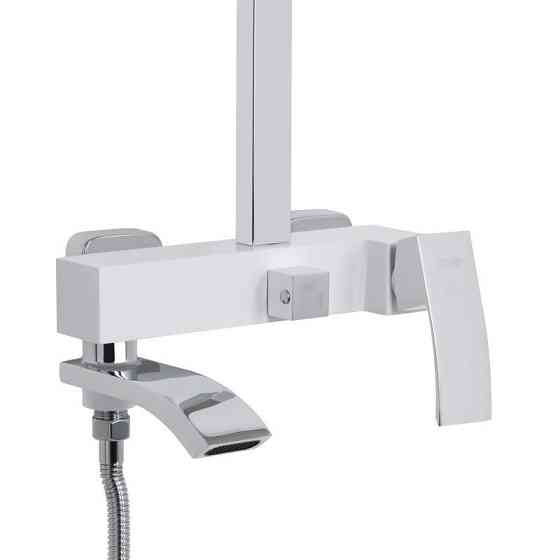 Душевая система из латуни Qtap Swan Cascada на три потребителя (с изливом) QTSWA111CRW45570 Chrome/White Харьков