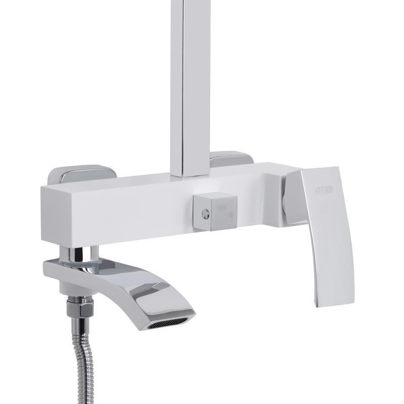 Душова система з латуні Qtap Swan Cascada на три споживачі (з виливом) QTSWA111CRW45570 Chrome/White Харків - фото 3