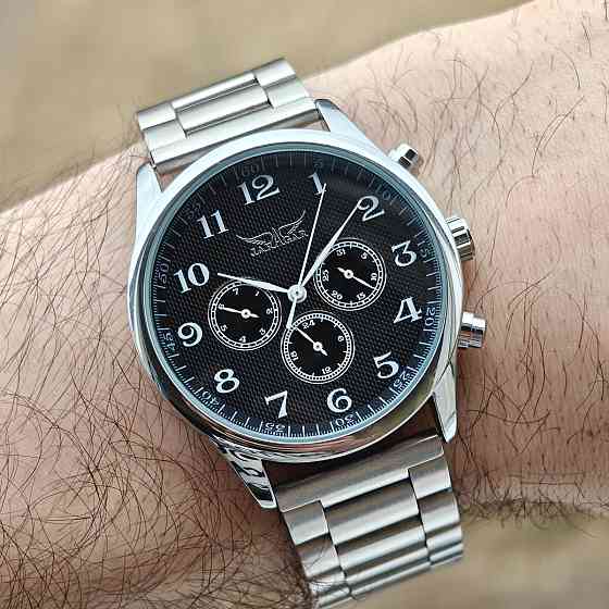 Часы мужские механические Jaragar Elite Pure Silver (2 ремешка) Винница