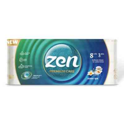 Туалетная бумага Zen Premium Care Ocean SPA 3 слоя 8 рулонов (5944582100077) Винница