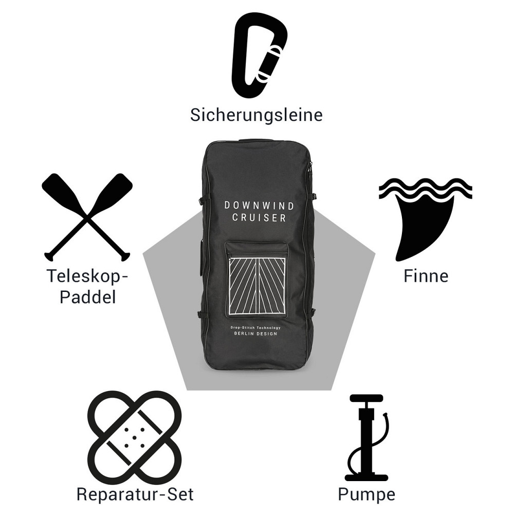 Повний комплект надувної лопатевої дошки Downwind Cruiser 9.8 SUP 305x77x10 см S - 305 x 10 x 77 см (Німеччина, Рівне - фото 7