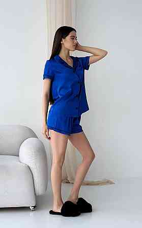 Коплект жіночій шовковий сорочка з шортами Електрик ч/к M Харків