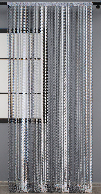 Штори-нитки "Шиніл" з люрексом Темно-сірий з сіро-білим 300х300см 1 шт (61-042) Київ - фото 3