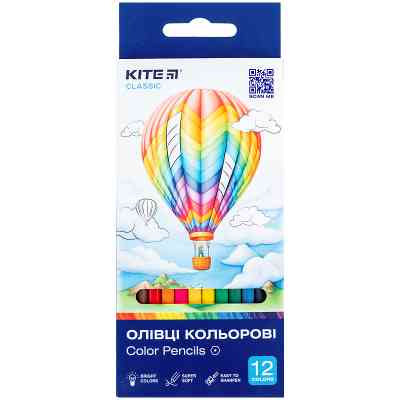 Карандаши цветные Kite Classic 12 кольорів (K-051) Винница