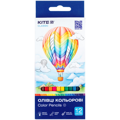 Карандаши цветные Kite Classic 12 кольорів (K-051) Винница - изображение 1